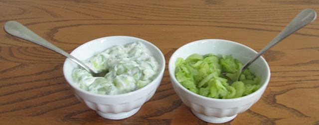 easy recipe, easy salad, cucumber, yogurt, dill rice wine vinegar
