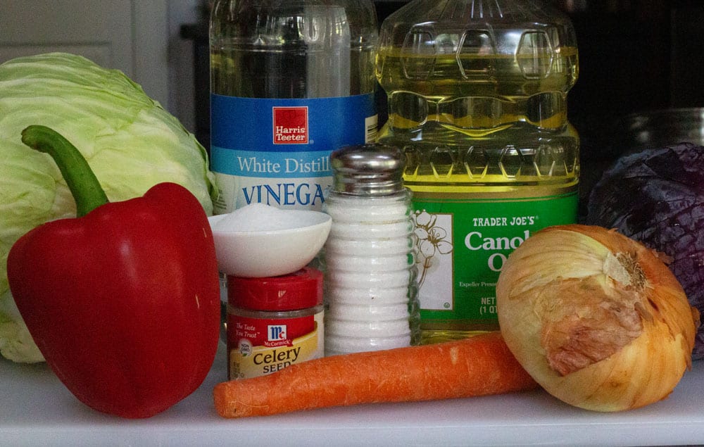 ingredients for easy homemade cole slaw