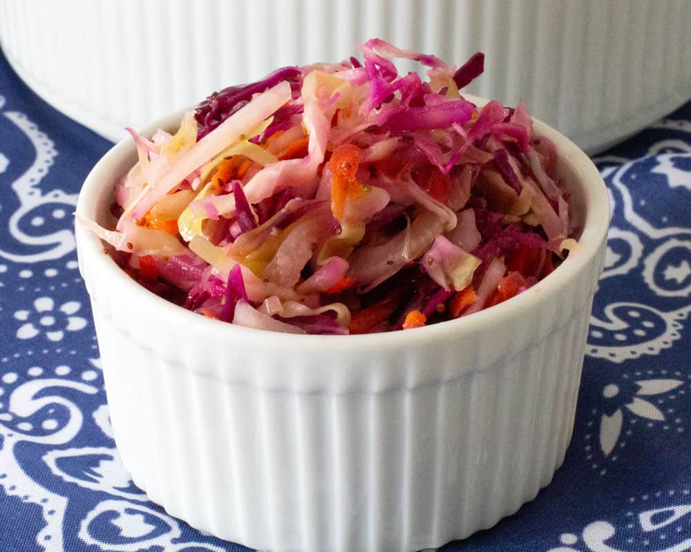 cole slaw mixed with dressing