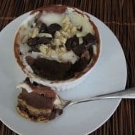 Microwave mini-chocolate cheesecakes  – easy, single serving desserts