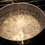pot of water at a rolling boil