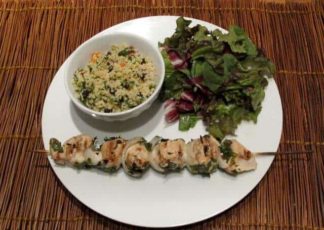 easy recipe for chicken shish kebab, chicken with cous cous, recipe for parties