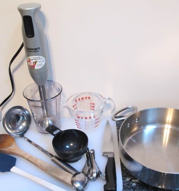 curried spinach soup equipment and utensils