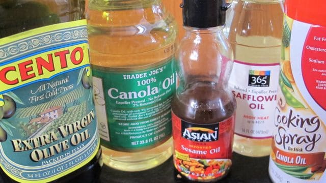 oils for cooking, olive oil, canola oil, sesame oil, safflower oil, cooking spray
