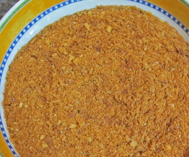 baking breadcrumbs to golden brown