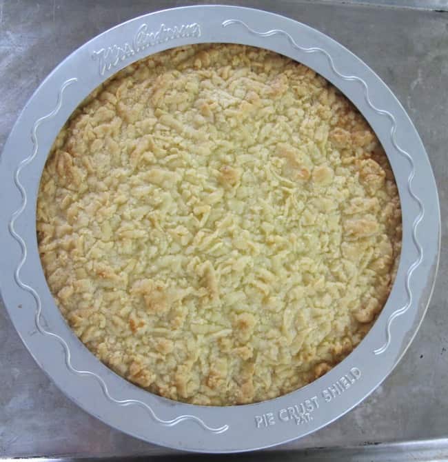 shortbread tart out of oven