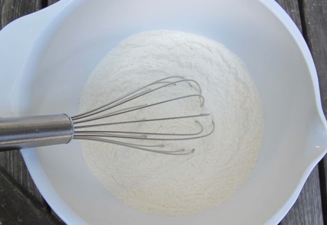 whisking ingredients for savory muffins