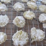 crystallized ginger drying on wire rack