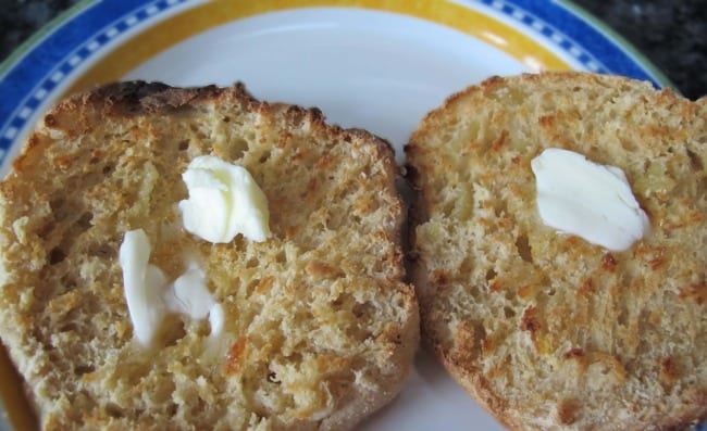 toasted crumpets or English muffins