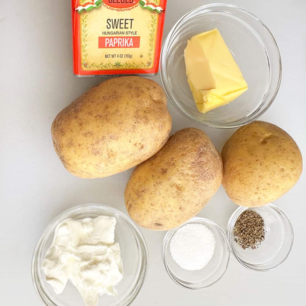 Ingredients for mashed potato topping for shepherd's pie