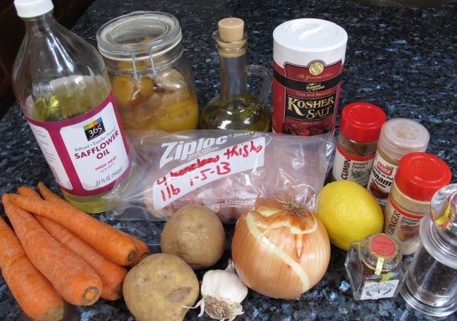 ingredients for chicken tagine