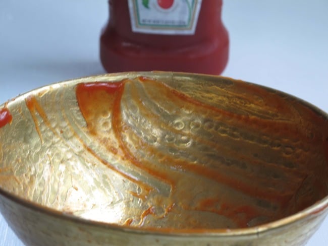 using ketchup to clean brass