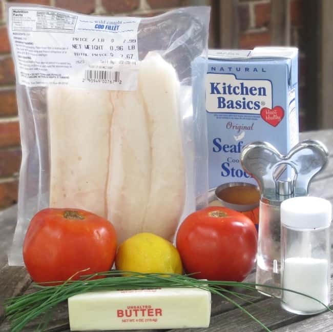 ingredients for poached cod