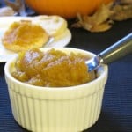 a container of easy DIY pumpkin butter