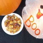 a bowl of roasted pumpkin seeds