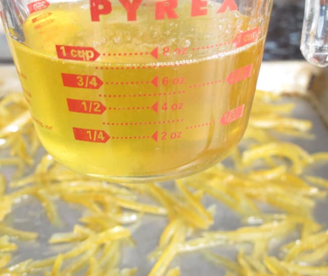 drying candied lemon peels