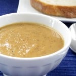 bowl of roasted cauliflower onion and potato soup