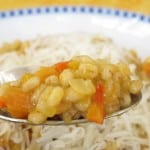 spoonful of vegetarian barley risotto