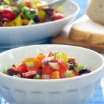 a bowl of simple chopped salad