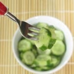 Small bowl of easy American-style cucumber salad