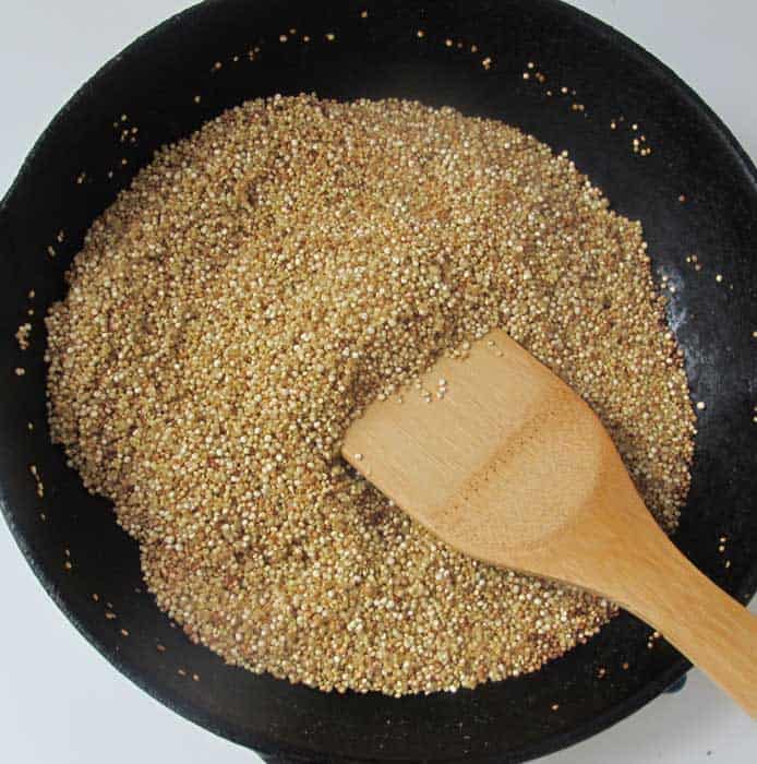 Here is quinoa after it has been dry toasted. See how the grains separate? | Mother Would Know