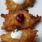 Bite-sized latkes are a perfect appetizer for the Jewish holiday of Chanukah or any other time.