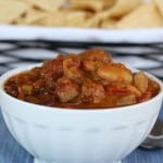 A bowl of vegetarian chili