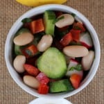 Bowl of Italian salad with beans and vinaigrette