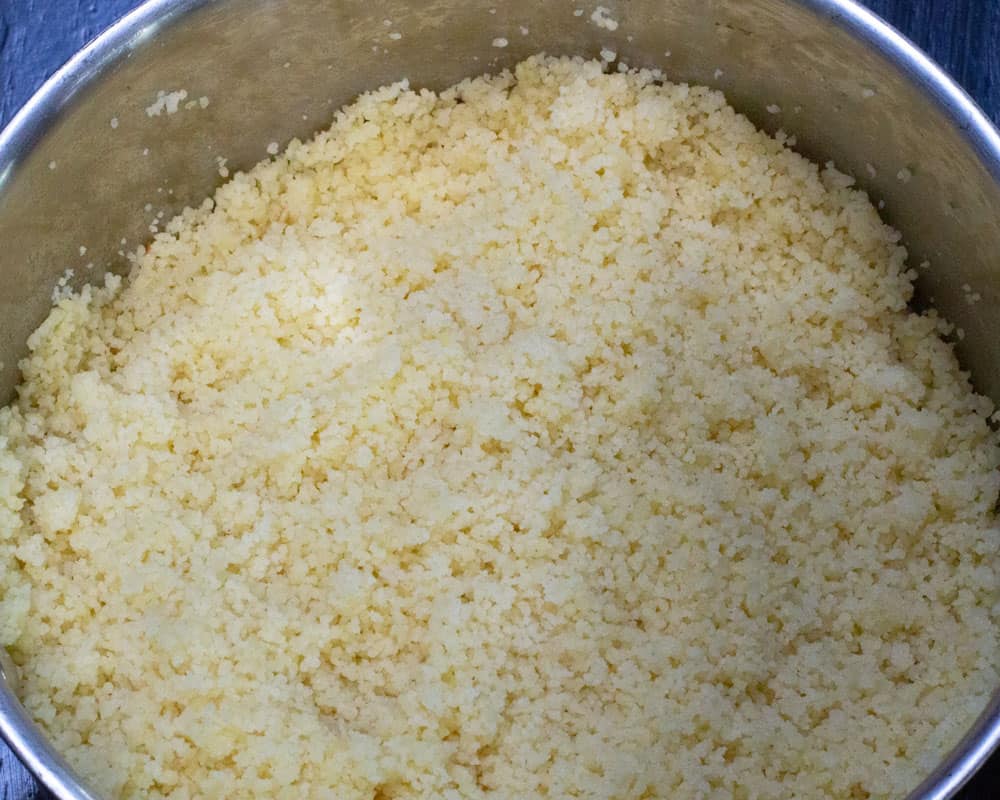 pot of cooked couscous