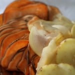 Sliced potatoes for No Fuss Potato Casserole | Mother Would Know