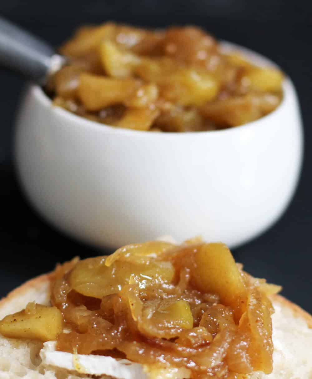 Apple and caramelized onion chutney. An amazingly tasty condiment, appetizer or snack. | Mother Would Know 