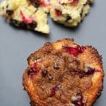 chocolate cranberry streusel muffins