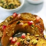 squash moons with pomegranates and nuts
