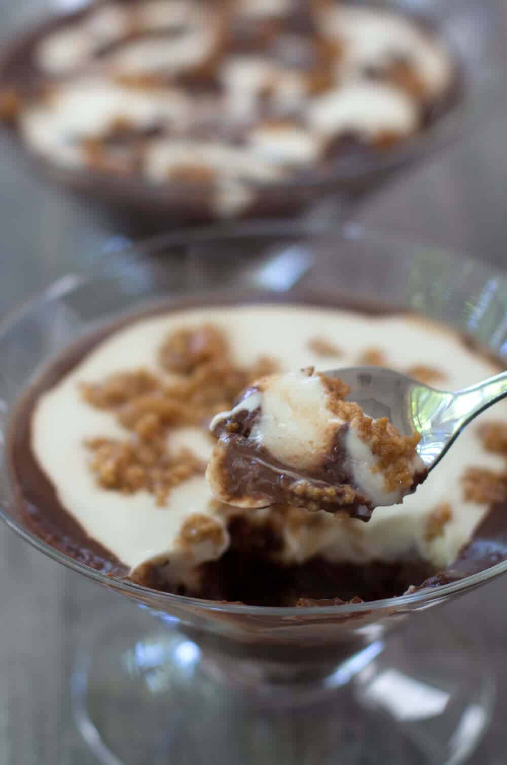 Single Serving Amaretti Trifle. A delicious, layered chocolate and cream treat. | Mother Would Know