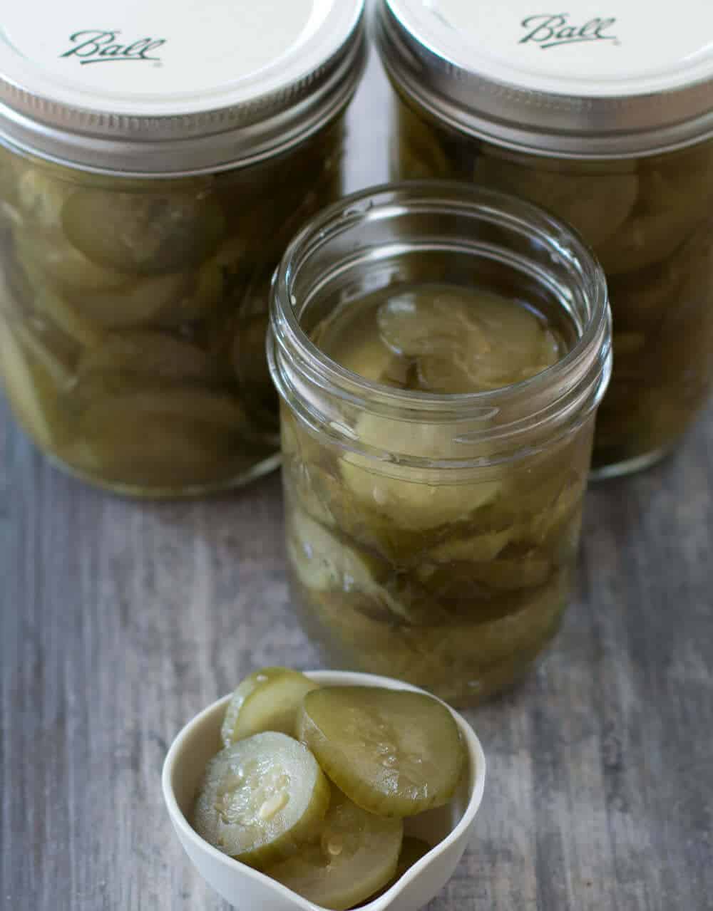 Small Batch Spicy Sweet Pickles, a perfect hostess/host gift and an easy recipe. Make it while summer cucumbers are abundant. 