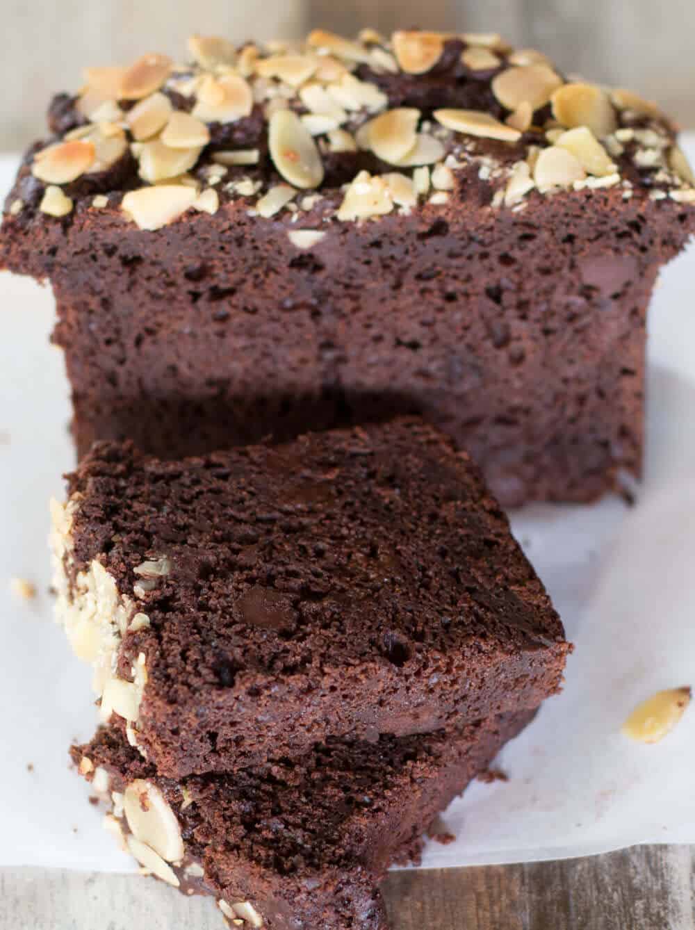 Enjoy Moist Almond Chocolate Loaf at home or bring it to a picnic or pot luck. Delicious and simple. | Mother Would Know