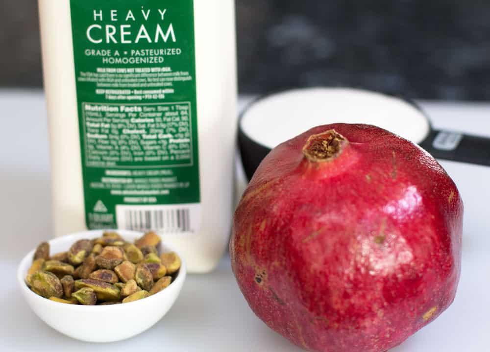 Ingredients for Pomegranate Possets.