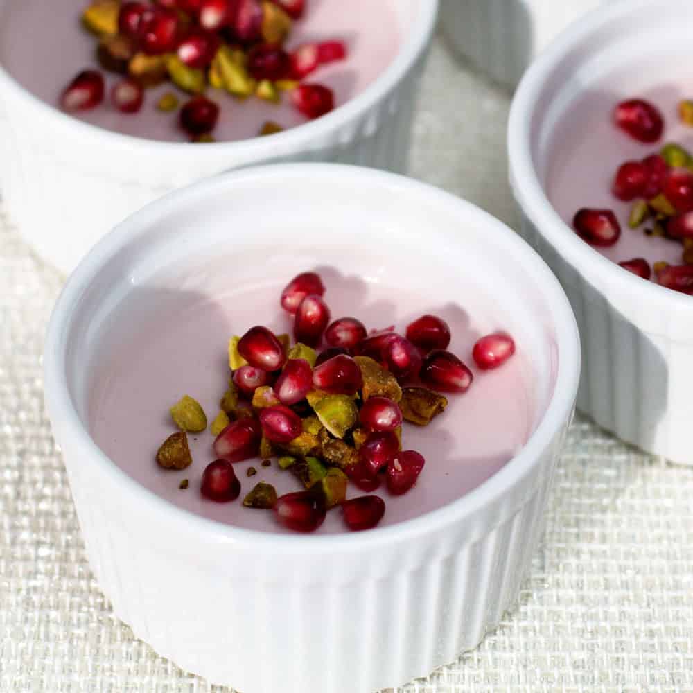 Pomegranate possets - easiest, elegant custard dessert. They use only 4 ingredients and take just minutes to prepare. | Mother Would Know