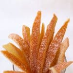 Spicy Candied Orange Peel. This wonderful holiday treat is both delicious and unusual - flavored with spices and a vanilla bean.