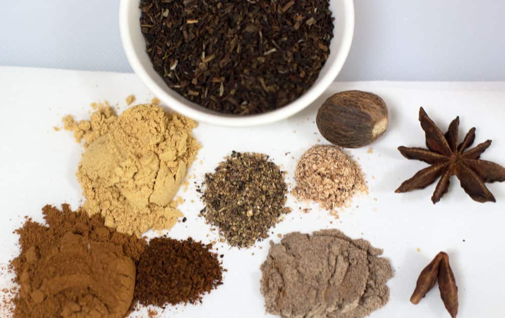 Spices and tea used to make Masala Chai Tea Madeleines