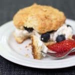 Slightly Sweet Orange Buttermilk Biscuit turned into berry shortcake