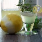 Lemon Rosemary Shrub with ice cubes, club soda and gin. | Mother Would Know