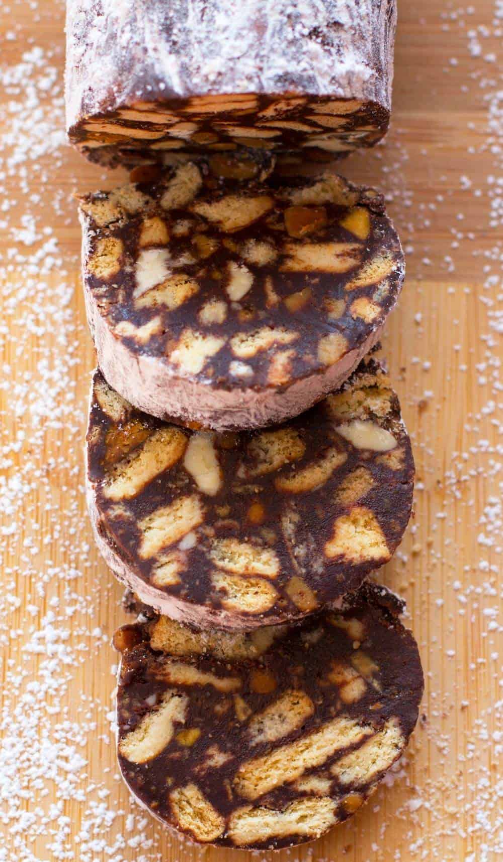 Chocolate salami - so delicious! This version from Mother Would Know