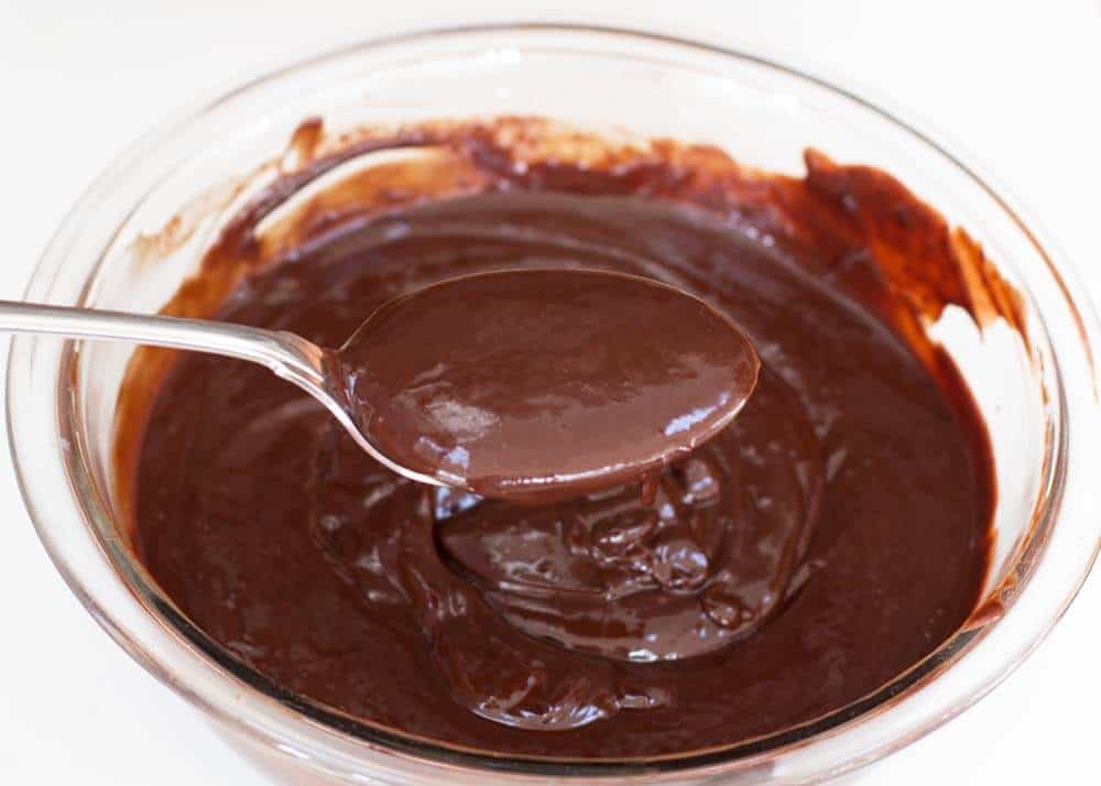 chocolate ganache, mixed and ready to spread