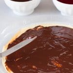 Chocolate ganache spread on crepe