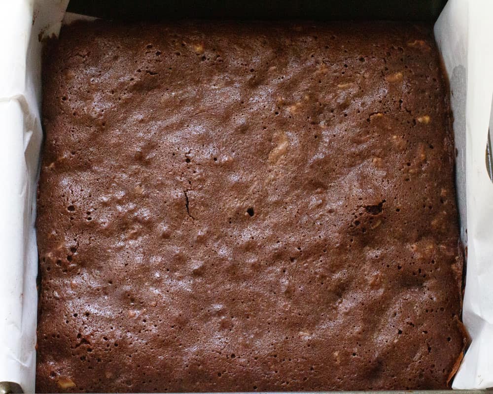 brownies cooling in pan