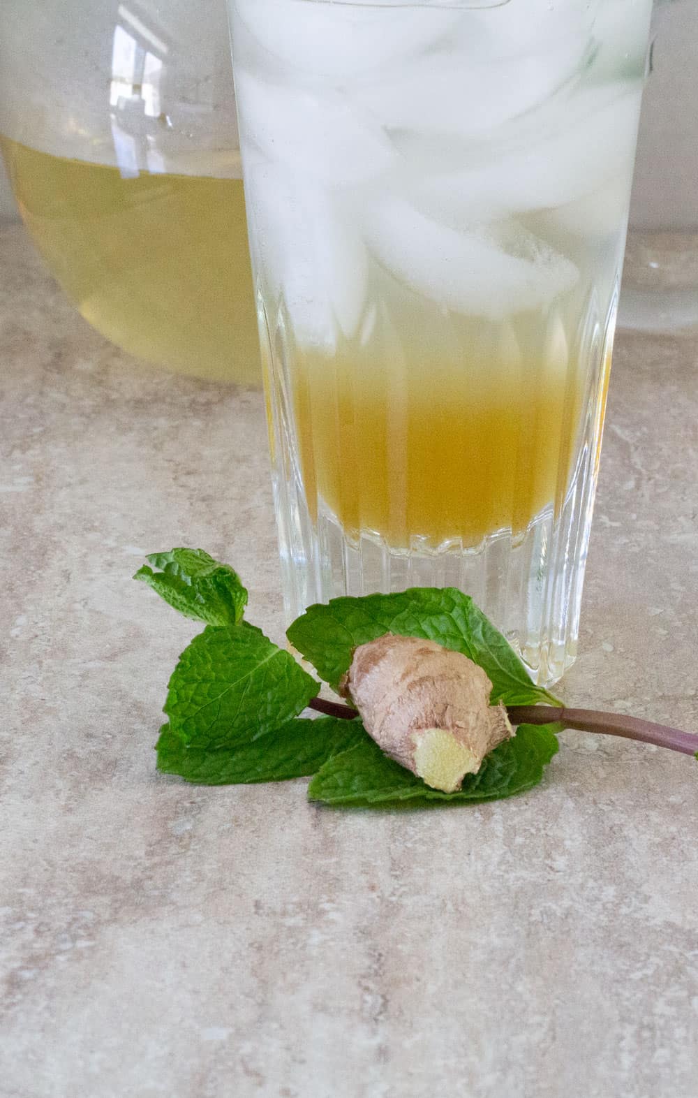 ginger and mint upfront of soda