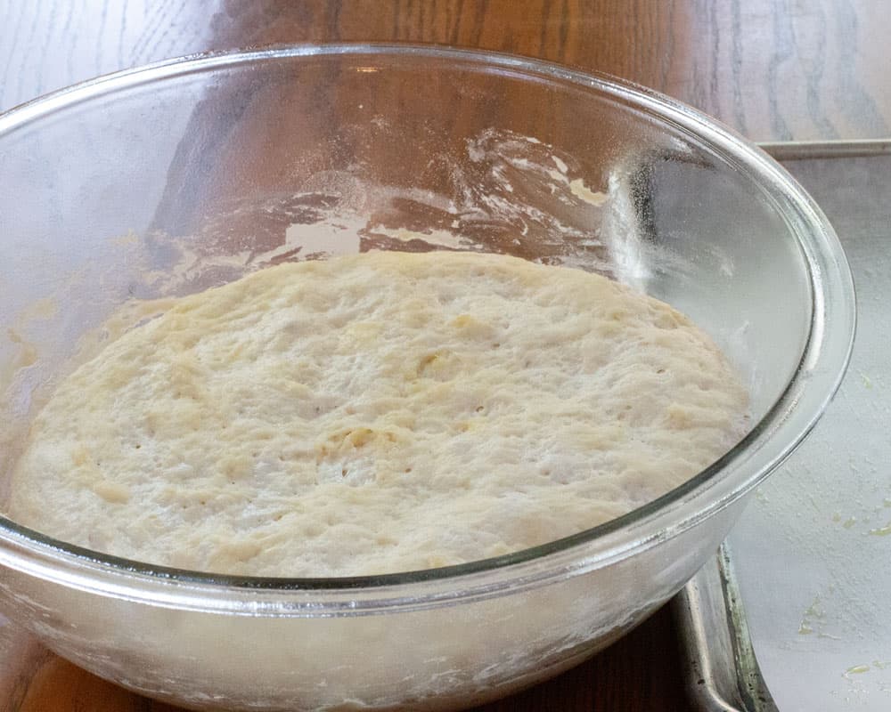 pletzel dough proofed