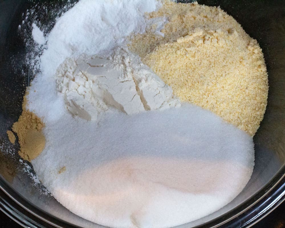 dry ingredients for the cake batter