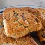 single easy dried cranberry oat scone on a plate